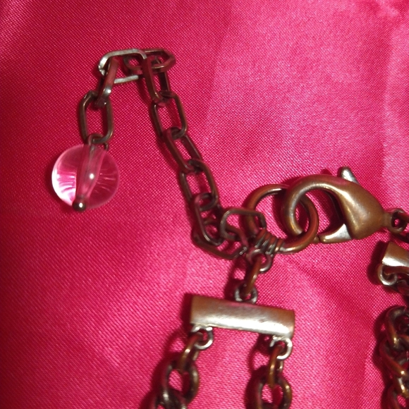 Copper toned pearl and bead bauble necklace - Picture 4 of 6